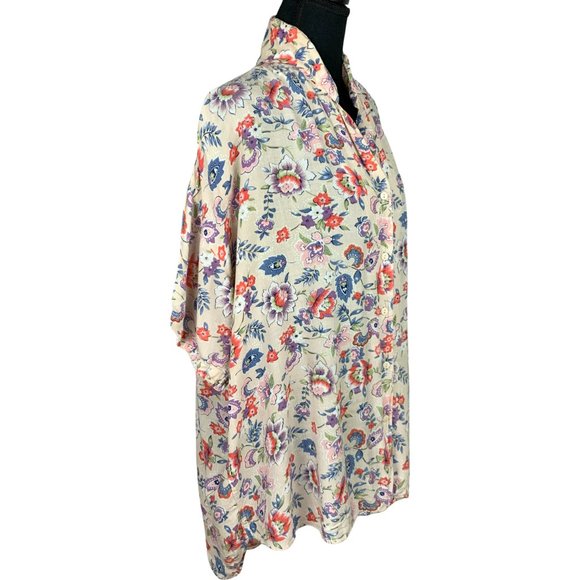 VINTAGE 80s Floral Short Sleeve Blouse - Picture 5 of 11